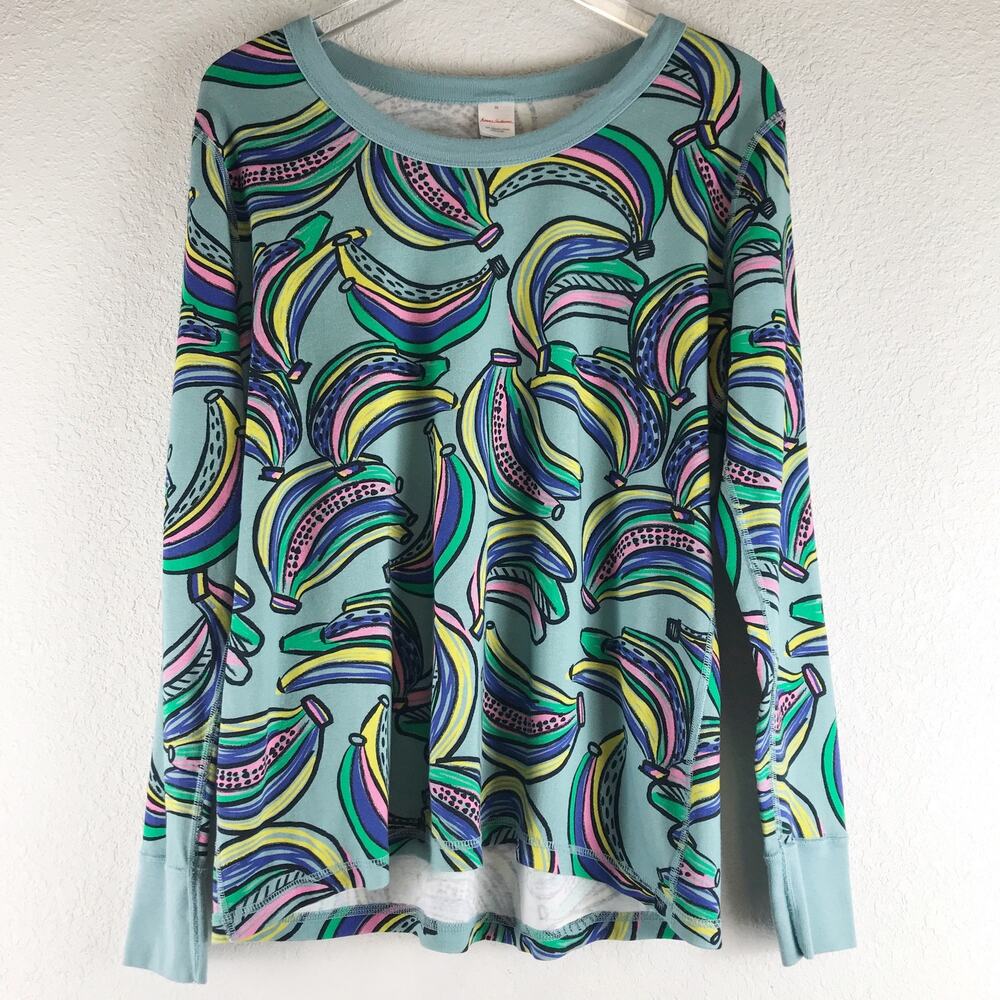 Hanna Andersson Women's Colorful Banana Print Organic Cotton Sleep Shirt Size XL